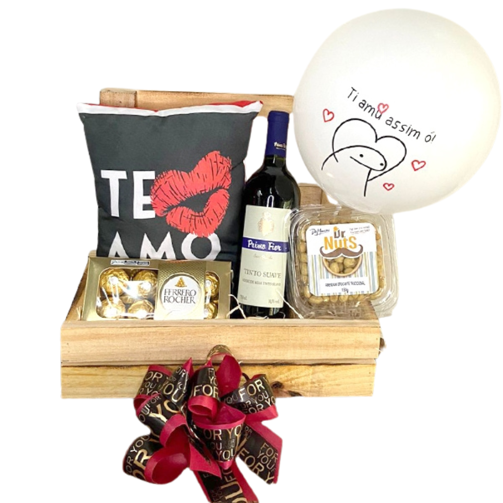 Cesta Vinho e Paixo