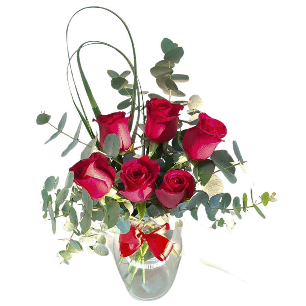 Arranjo no Vaso de Vidro - Elegncia em Rosas